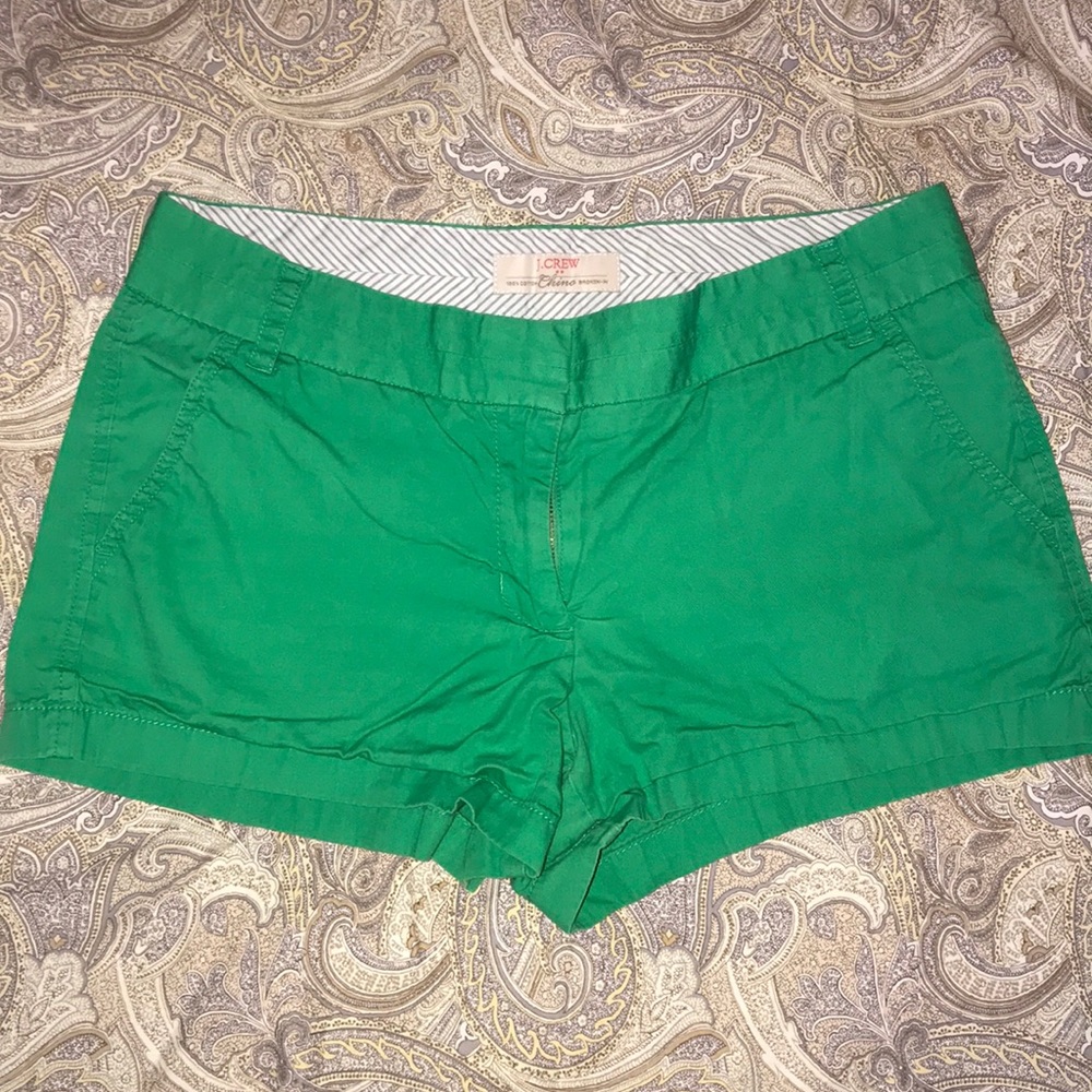 J. Crew Green 3” Chino Shorts